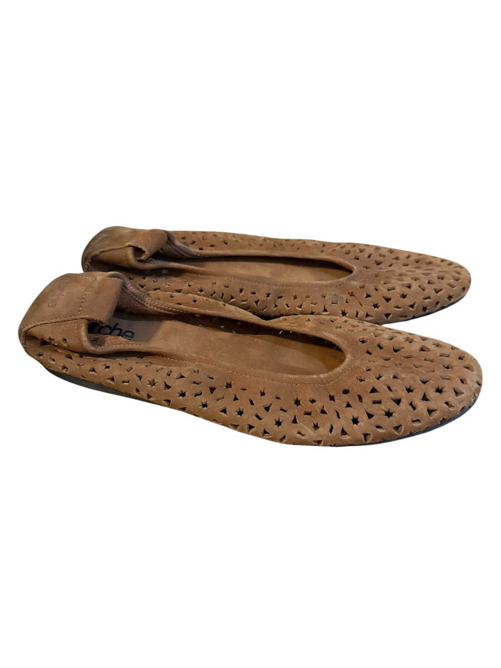Arche Made in France Perforated Leather Ballet Flats Tan Size 40